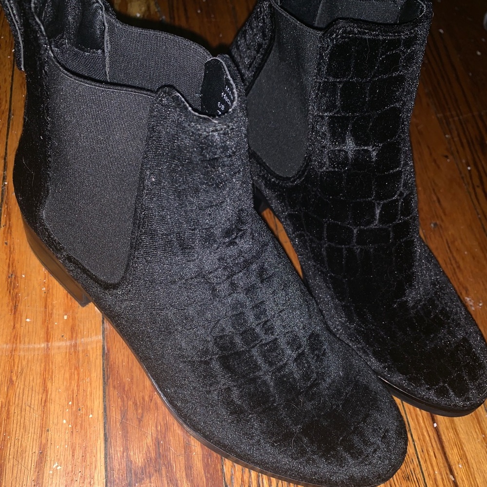 Black suede booties